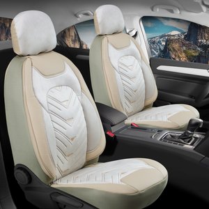 Subaru Legacy Deri Kadife Detaylı Oto Koltuk Kılıfı Ön Arka Set Bej Prosev Seri