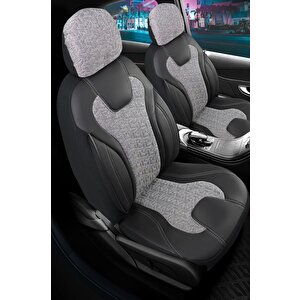 Peugeot 306 Hatchback 93-97 Deri Detaylı Oto Koltuk Kılıfı Ön Arka Set Füme Siena Seri Şhn