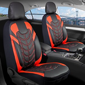 Volkswagen Bora Station Wagon Full Deri Oto Koltuk Kılıfı Ön Arka Set Siyah Kırmızı Classy Model Şhn