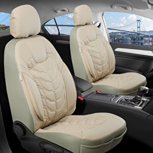 Audi A6 Sedan Full Deri Oto Koltuk Kılıfı Ön Arka Set Bej Classy Model Şhn