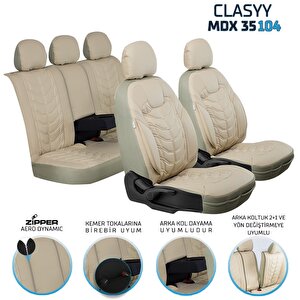 Lada Samara Full Deri Oto Koltuk Kılıfı Ön Arka Set Bej Classy Model Şhn