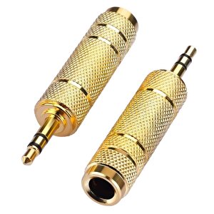 Erkek / 1 Dişi 6.3 Mm Metal Jack (6.3 Mm - 3.5 Mm Çevirici) Düşürücü