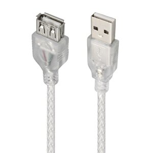 3 Metre Şeffaf Mavi̇ Usb Uzatma Kablosu
