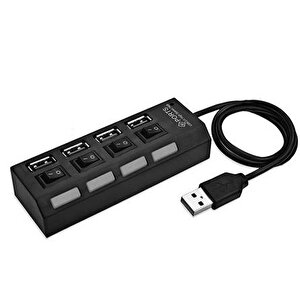 4863 4 Port Usb 2.0 Hub Çoğaltıcı Çoklayıcı Switch Işıklı Anahtarlı