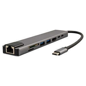 Powermaster Type-c 8in1 Hdmi Cok Fonksiyonlu Usb 3.0 Dock Station
