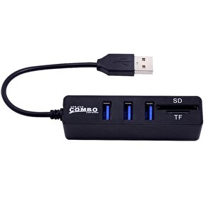 4690 Usb Hub 3 Port Microsd Tf Sd Kart Okuyucu Çoklayıcı