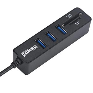 4690 Usb Hub 3 Port Microsd Tf Sd Kart Okuyucu Çoklayıcı