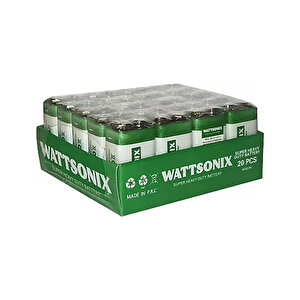 Wattsonix Çi̇nko Karbon 6f22 9 Volt Pi̇l (20'li̇ Paket)