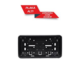 Plaka Altı Kare 32x17 Çerçeveli Siyah Plakalık