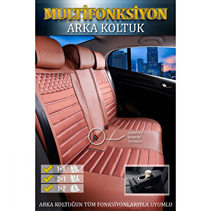 Volkswagen Golf 7 Highline Uyumlu Lüx Deri Oto Koltuk Kılıfı Ön Arka Takım Set Safir Serisi Tarçin Tarçın