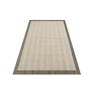 Lodz Bordürlü Si̇sal Hasir Dokulu Modern Hali, Gri̇, 80x200
