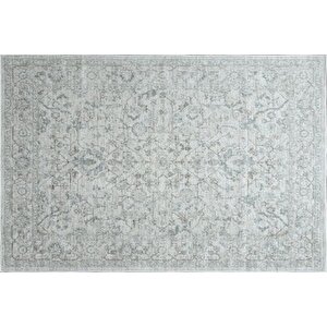 Açik Gri̇ Ve Buz Mavi̇si̇ Eski̇tme Desenli̇ Vi̇ntage Hali, 158x213