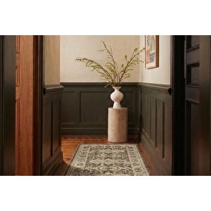 Geometri̇k Etni̇k Desenli̇ Kahve Ve Toprak Tonlari Vi̇ntage Hali, 60x90