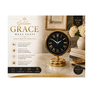 Golden Grace Metal Masa Saati̇ 25x20 Cm