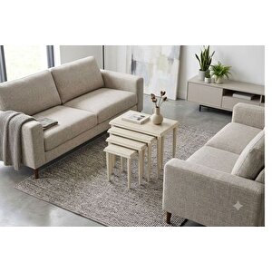 Tubi̇home Di̇va Dörtlü Sehpa Takimi, Krem