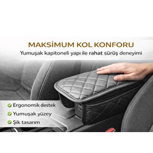 Volkswagen Golf Mk 5 Plus 2003-2009 Kapitoneli Araç Kolçak Kol Dayama Minderi Siyah Şhn