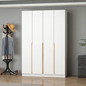 Ali̇n 210cm 4 Kapakli İç 2 Çekmeceli̇ J Soft Kulp Dolap Beyaz