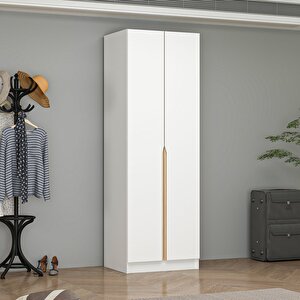 Ali̇n 210cm 2 Kapakli Düz J Soft Kulp Dolap Beyaz
