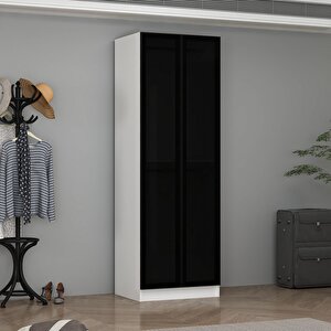 Ali̇n 210cm 2 Kapakli Füme Cam Kapakli Dolap Beyaz