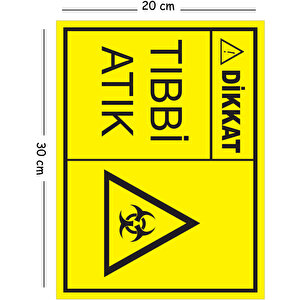 Metal Dikkat Tıbbi Atık 20x30 Cm A4 Uyarı İş Güvenliği Levhası 20x30 cm