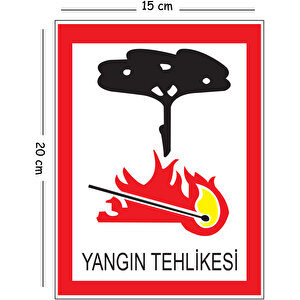Metal Yangın Tehlikesi 15x20 Cm Uyarı İş Güvenliği Levhası 15x20 cm