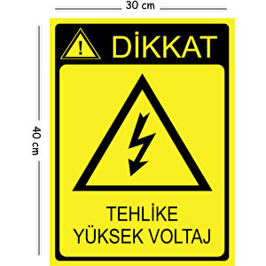 Metal Dikkat Tehlike Yüksek Voltaj 30x40 Cm A3 Uyarı İş Güvenliği Levhası 30x40 cm