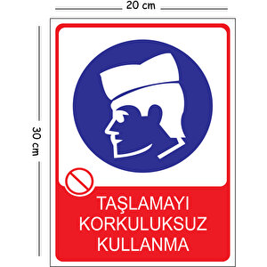 Metal Taşlamayı Korkuluksuz Kullanma 6 20x30 Cm A4 Uyarı İş Güvenliği Levhası 20x30 cm