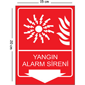 Metal Yangın Alarm Sireni 15x20 Cm Uyarı İş Güvenliği Levhası 15x20 cm