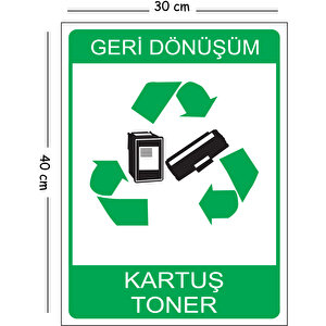 Metal Geri Dönüşüm Kartuş Toner 30x40 Cm A3 Uyarı İş Güvenliği Levhası 30x40 cm