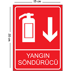 Metal Yangın Söndürücü 2 15x20 Cm Uyarı İş Güvenliği Levhası 15x20 cm