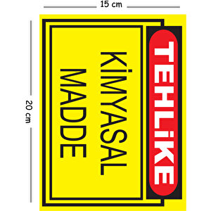 Metal Tehlike Kimyasal Madde 15x20 Cm Uyarı İş Güvenliği Levhası 15x20 cm
