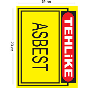 Metal Tehlike Asbest 15x20 Cm Uyarı İş Güvenliği Levhası 15x20 cm