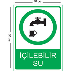 Metal İçilebilir Su 20x30 Cm A4 Uyarı İş Güvenliği Levhası 20x30 cm