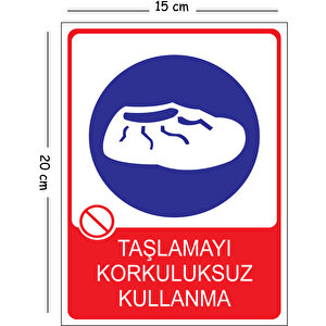 Metal Taşlamayı Korkuluksuz Kullanma 7 15x20 Cm Uyarı İş Güvenliği Levhası 15x20 cm