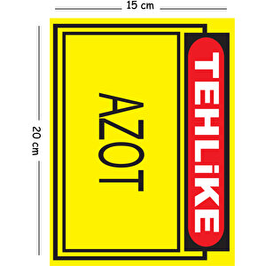 Metal Tehlike Azot 15x20 Cm Uyarı İş Güvenliği Levhası 15x20 cm