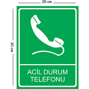 Metal Acil Durum Telefonu 20x30 Cm A4 Uyarı İş Güvenliği Levhası 20x30 cm