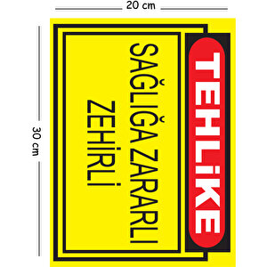Metal Tehlike Sağlığa Zararlı Zehirli 20x30 Cm A4 Uyarı İş Güvenliği Levhası 20x30 cm