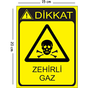 Metal Dikkat Zehirli Gaz 15x20 Cm Uyarı İş Güvenliği Levhası 15x20 cm