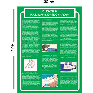 Metal Elektrik Kazalarında İlk Yardım 30x40 Cm A3 Uyarı İş Güvenliği Levhası 30x40 cm