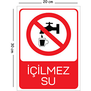 Metal İçilmez Su 20x30 Cm A4 Uyarı İş Güvenliği Levhası 20x30 cm