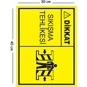 Metal Dikkat Sıkışma Tehlikesi 30x40 Cm A3 Uyarı İş Güvenliği Levhası 30x40 cm