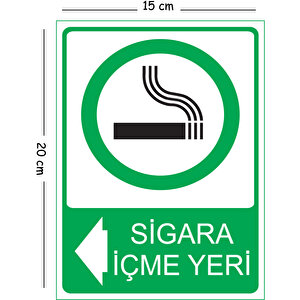 Metal Sigara İçme Yeri Sol 15x20 Cm Uyarı İş Güvenliği Levhası 15x20 cm