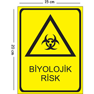 Metal Biyolojik Risk 15x20 Cm Uyarı İş Güvenliği Levhası 15x20 cm