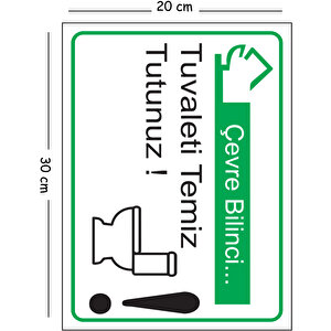 Metal Çevre Bilinci Tuvaleti Temiz Tutunuz 20x30 Cm A4 Uyarı İş Güvenliği Levhası 20x30 cm