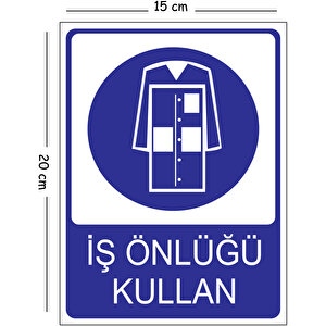 Metal İş Önlüğü Kullan 15x20 Cm Uyarı İş Güvenliği Levhası 15x20 cm