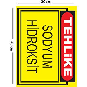 Metal Tehlike Sodyum Hidroksit 30x40 Cm A3 Uyarı İş Güvenliği Levhası 30x40 cm