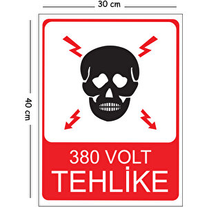 Metal 380 Volt Tehlike 30x40 Cm A3 Uyarı İş Güvenliği Levhası 30x40 cm