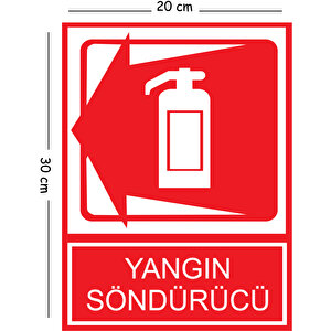 Metal Yangın Söndürücü Sol 20x30 Cm A4 Uyarı İş Güvenliği Levhası 20x30 cm