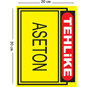 Metal Tehlike Aseton 20x30 Cm A4 Uyarı İş Güvenliği Levhası 20x30 cm