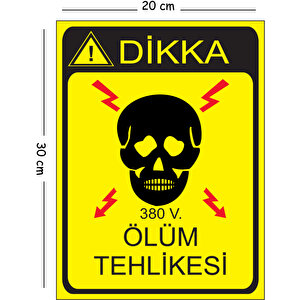 Metal Dikkat Ölüm Tehlikesi 3 20x30 Cm A4 Uyarı İş Güvenliği Levhası 20x30 cm
